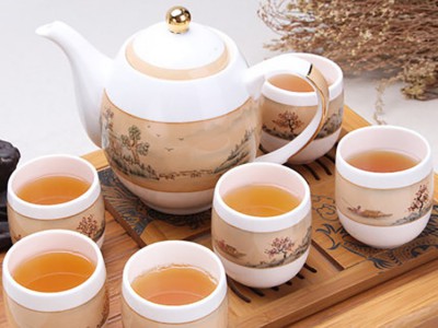 唐山红玫瑰骨质瓷手绘功夫茶具